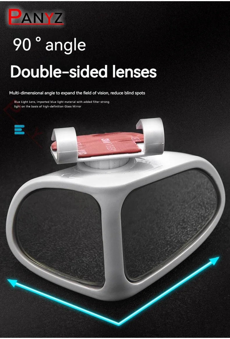 Espejo retrovisor auxiliar redondo gran angular ajustable 360° - imagen 2