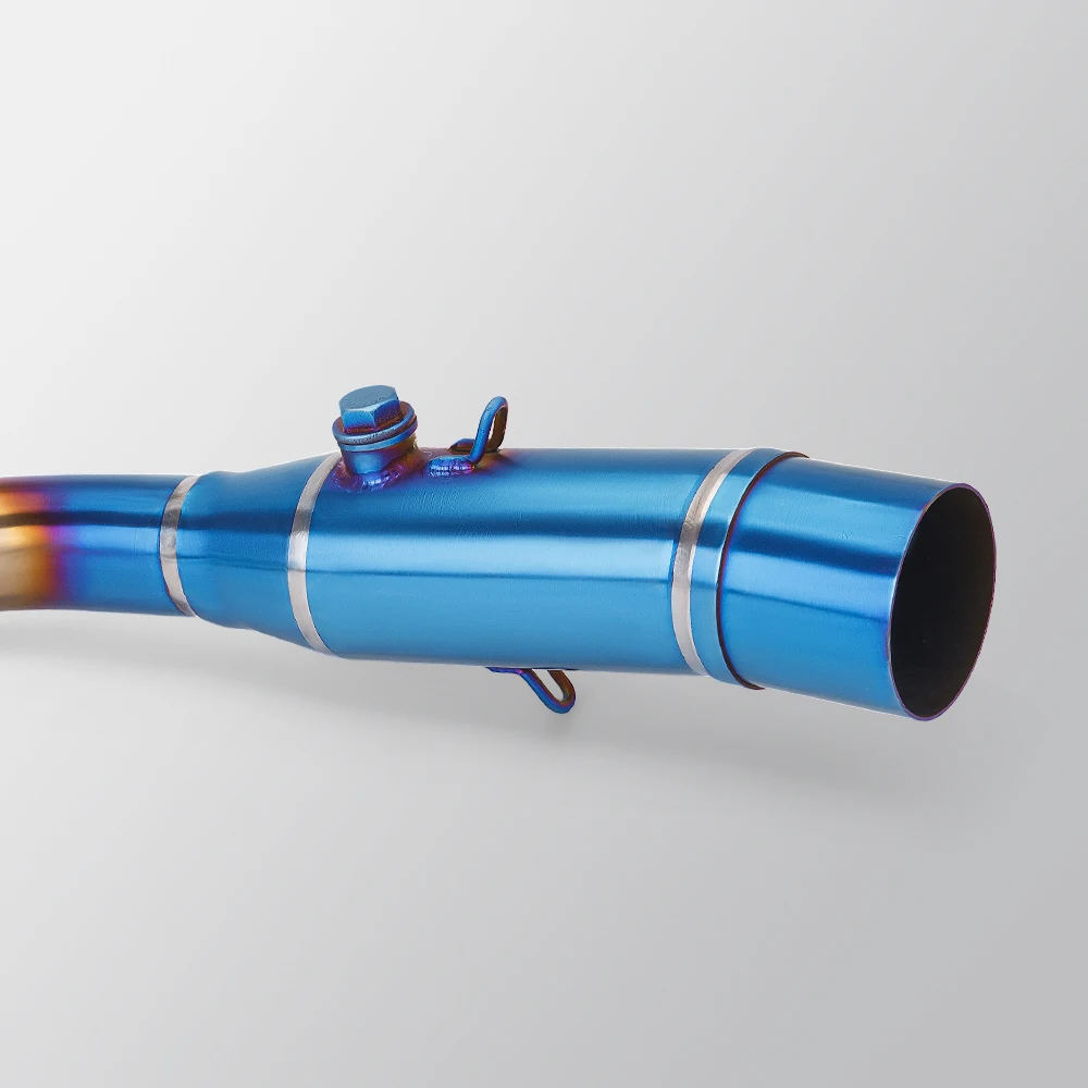 Tubo escape frontal titanio semiazul para Yamaha XMAX 300 2017-2023 - imagen 2