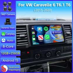 Radio multimedia Android 15 con CarPlay para VW Caravelle T6/T6.1