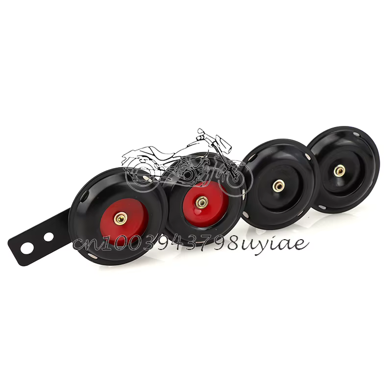 Bocina eléctrica redonda negra para motocicleta