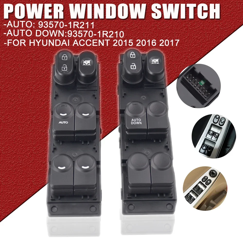 93570-1R211 Interruptor elevalunas Hyundai Accent/Verna 2010-2016 - imagen 2