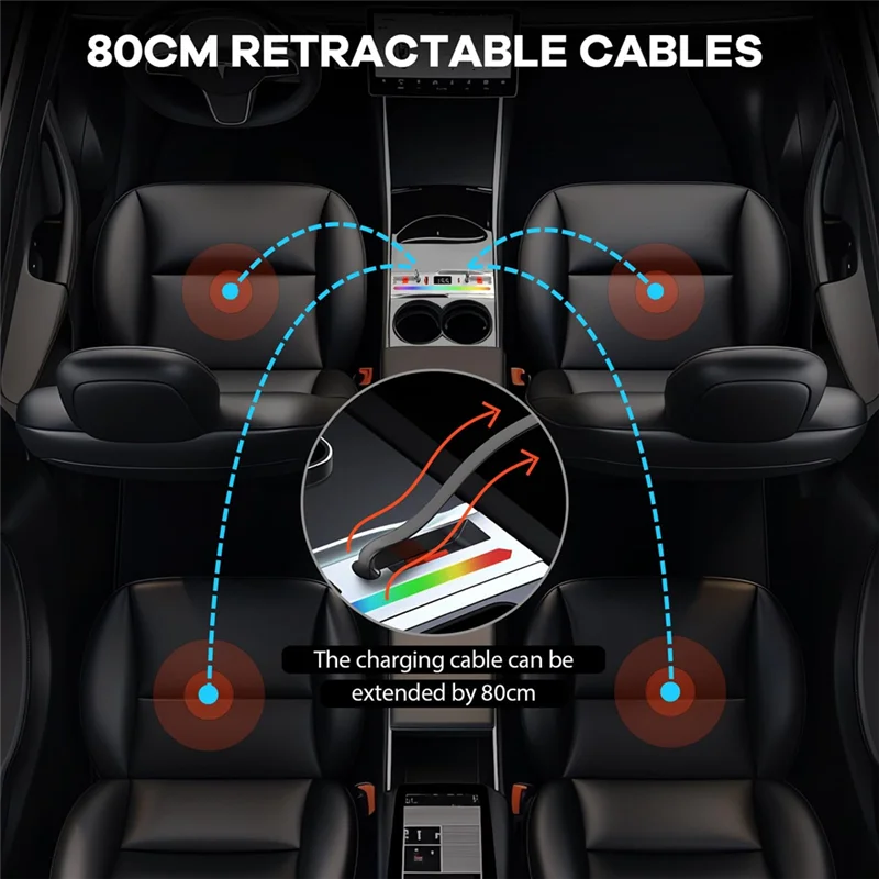 Cargador USB multipuerto para consola central Tesla Model Y Juniper - imagen 4