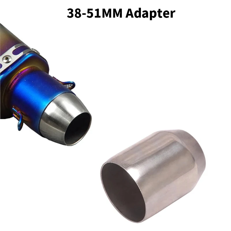 Adaptador de escape para moto 38-51 mm con silenciador