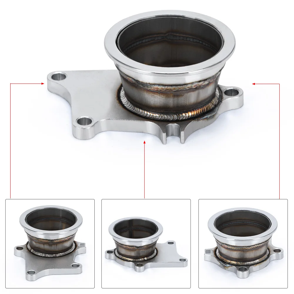 PQY Adaptador turbo T3/T4, 5 pernos a brida V-band de 3 pulgadas - imagen 3