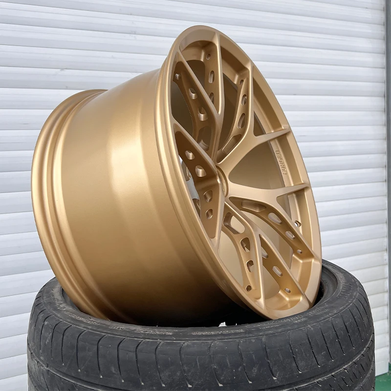 Llantas doradas personalizadas de 17 18 19 y 20 pulgadas, ruedas de aleación de aluminio forjadas con diseño de radios de platillo profundo ligero de resaca - imagen 4