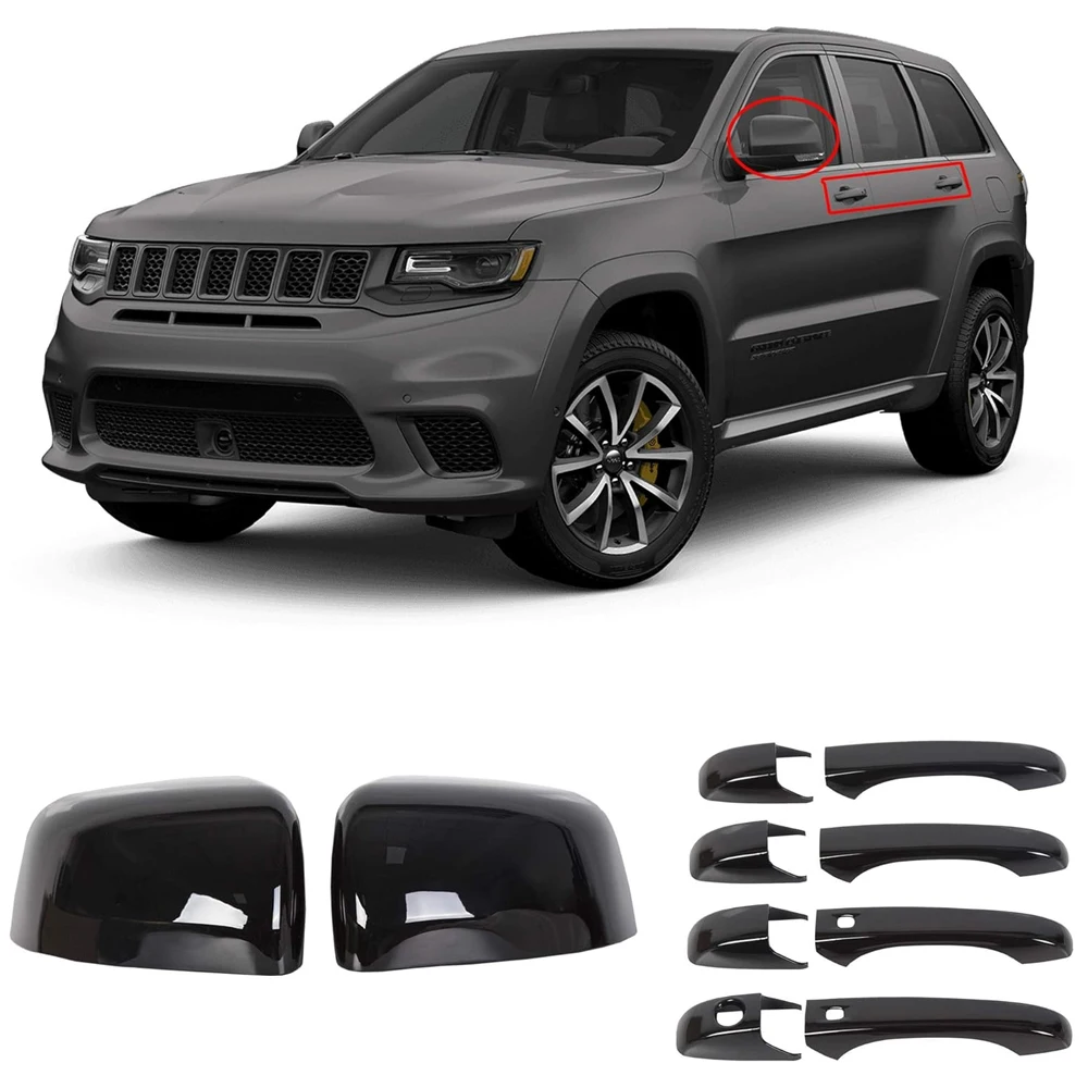 Cubiertas espejo y manillas puerta fibra carbono Jeep Dodge 2011-2021