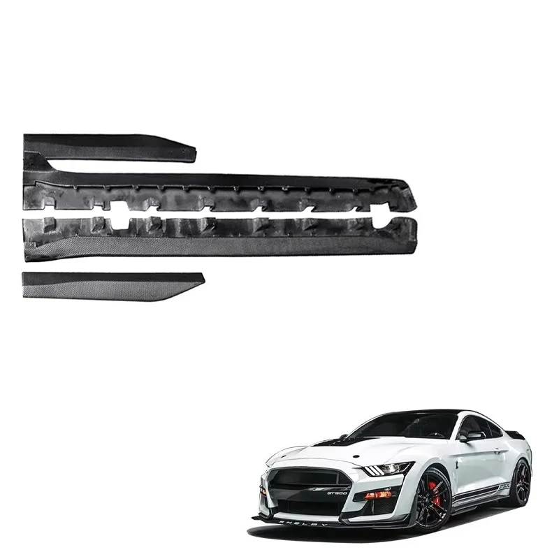 Langyu Faldones laterales de fibra de carbono para Ford Mustang GT500