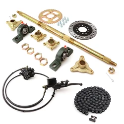 Eje trasero completo 78mm con buje de perno y kit freno disco hidráulico para Quad y Buggy