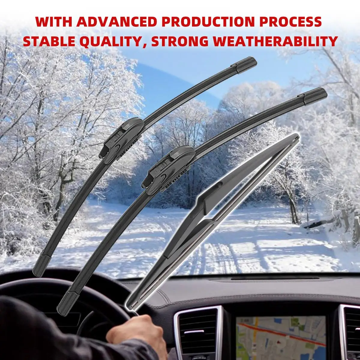 Limpiaparabrisas delantero y trasero para Infiniti QX60, escobillas, accesorios para automóviles, 2014, 2016, 2014, 2015, 3 piezas - imagen 5