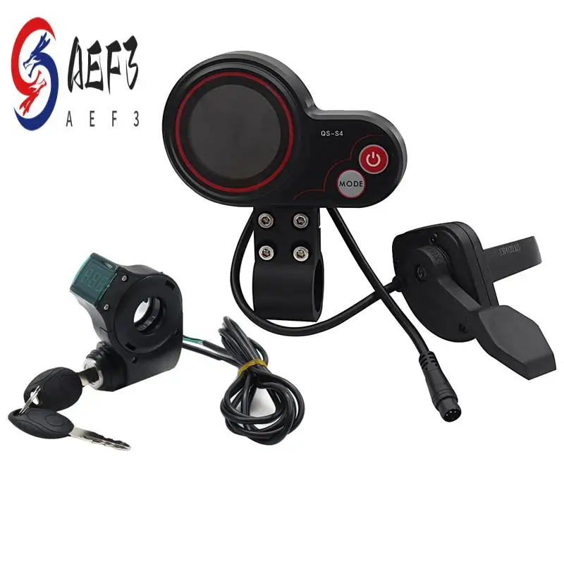 Kit pantalla LCD acelerador AEF3 QS S4 + cable ignición para patinete Zero 8 9 10 8X 10X