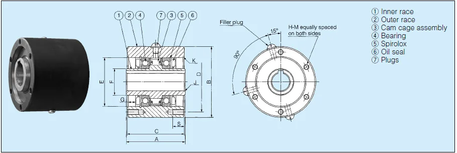 MI30S Rodamiento embrague unidireccional Sprag - imagen 3