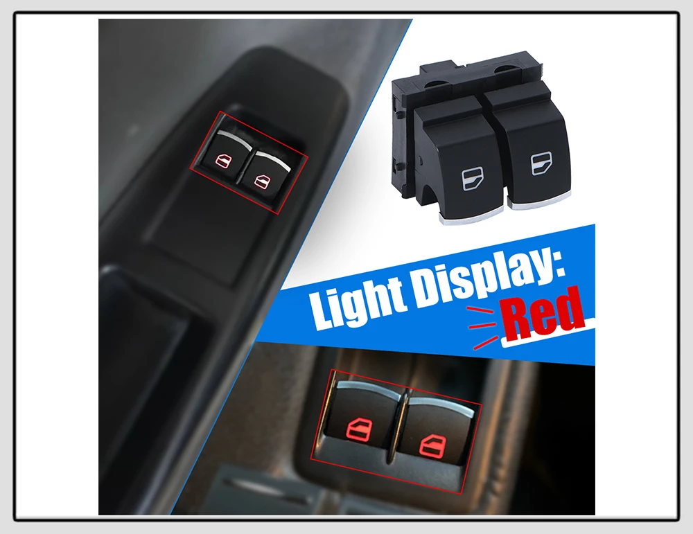 Interruptor de ventana eléctrica compatible con varios interiores Volkswagen