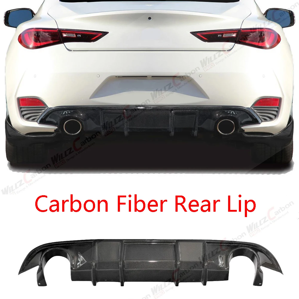 Labio trasero de fibra de carbono para Nissan Infiniti Q60, modificación de carrocería de coche, años 2017 a 2022