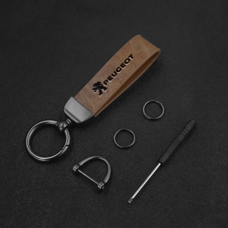 Llavero cuero con cordón antipérdida – Peugeot 208 308 508 - imagen 4