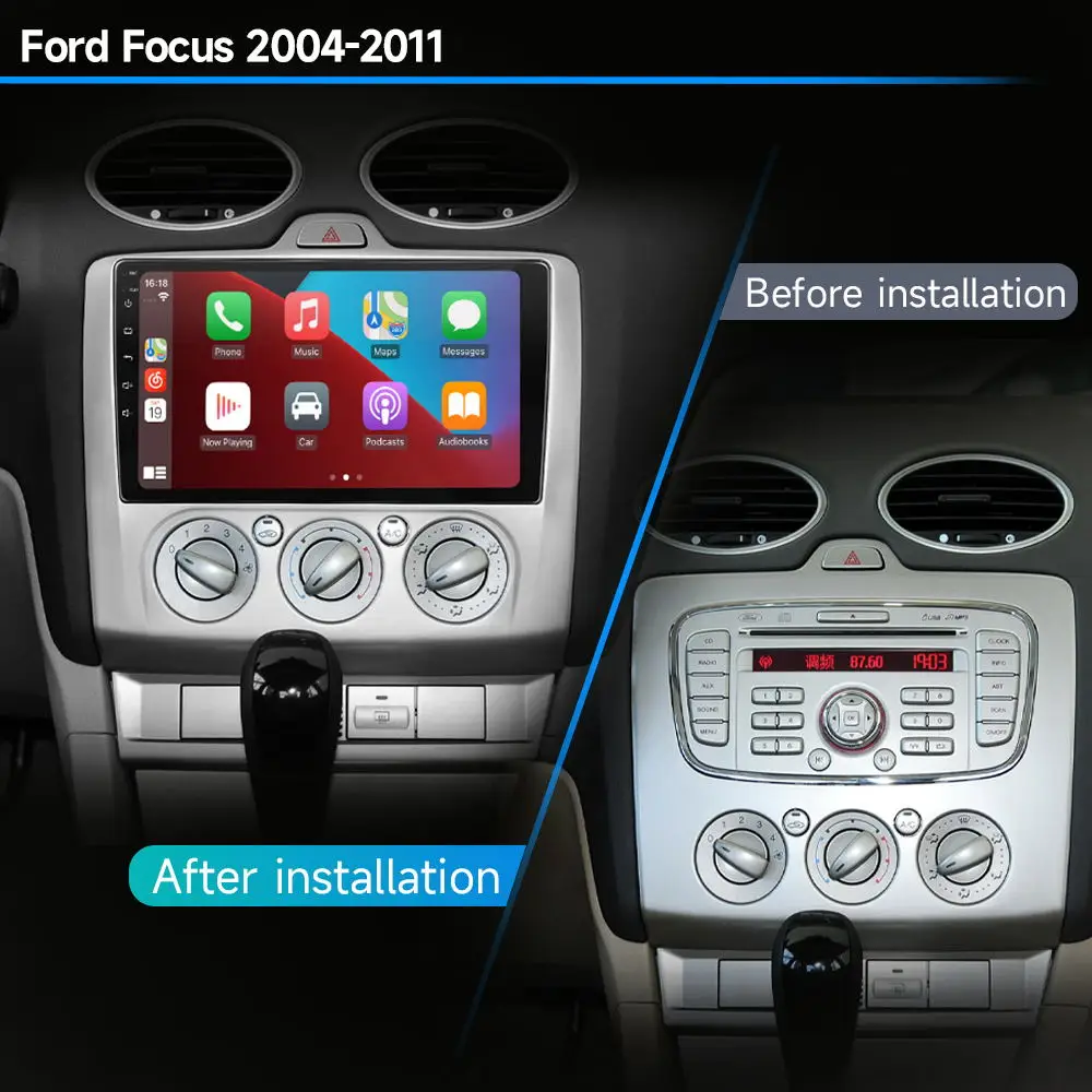 Radio Multimedia Android 12 con GPS y CarPlay – Ford Focus Mk2 Mk3 - imagen 2