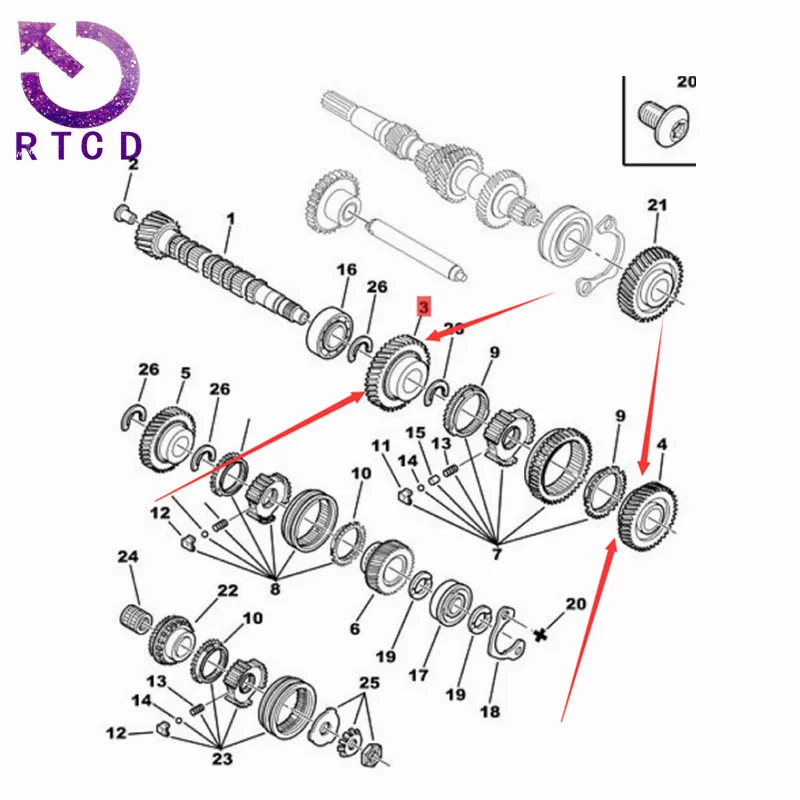 233416/233542 Engranaje de transmisión para Peugeot 206 y 207 - imagen 5