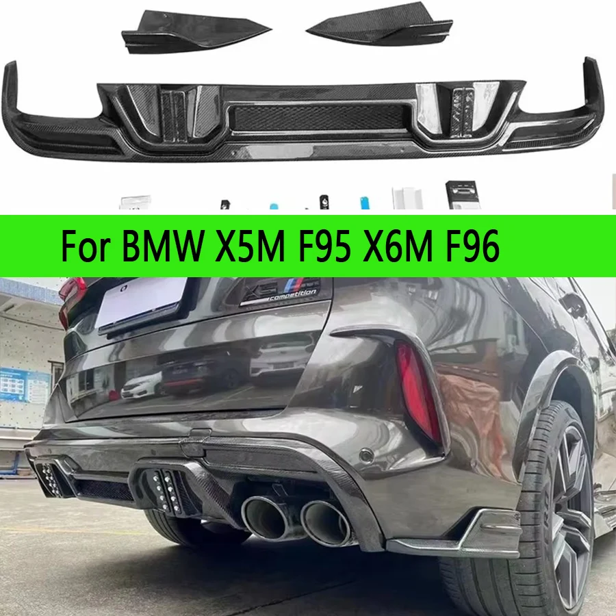BMW X5M F95/X6M F96 2019+ Difusor trasero fibra de carbono divisores