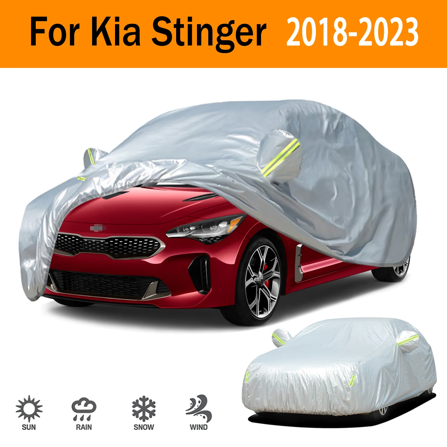 Cubierta de protección solar para coche, accesorio Exterior de 190T, aislamiento térmico, resistencia a los arañazos, para Kia Stinger 2018-2023