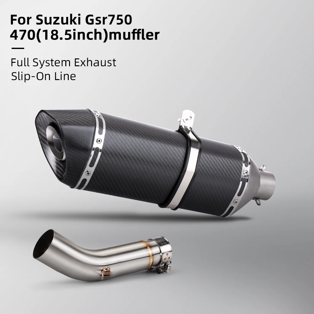 Slip-on escape Suzuki GSR750 51 mm con silenciador fibra carbono