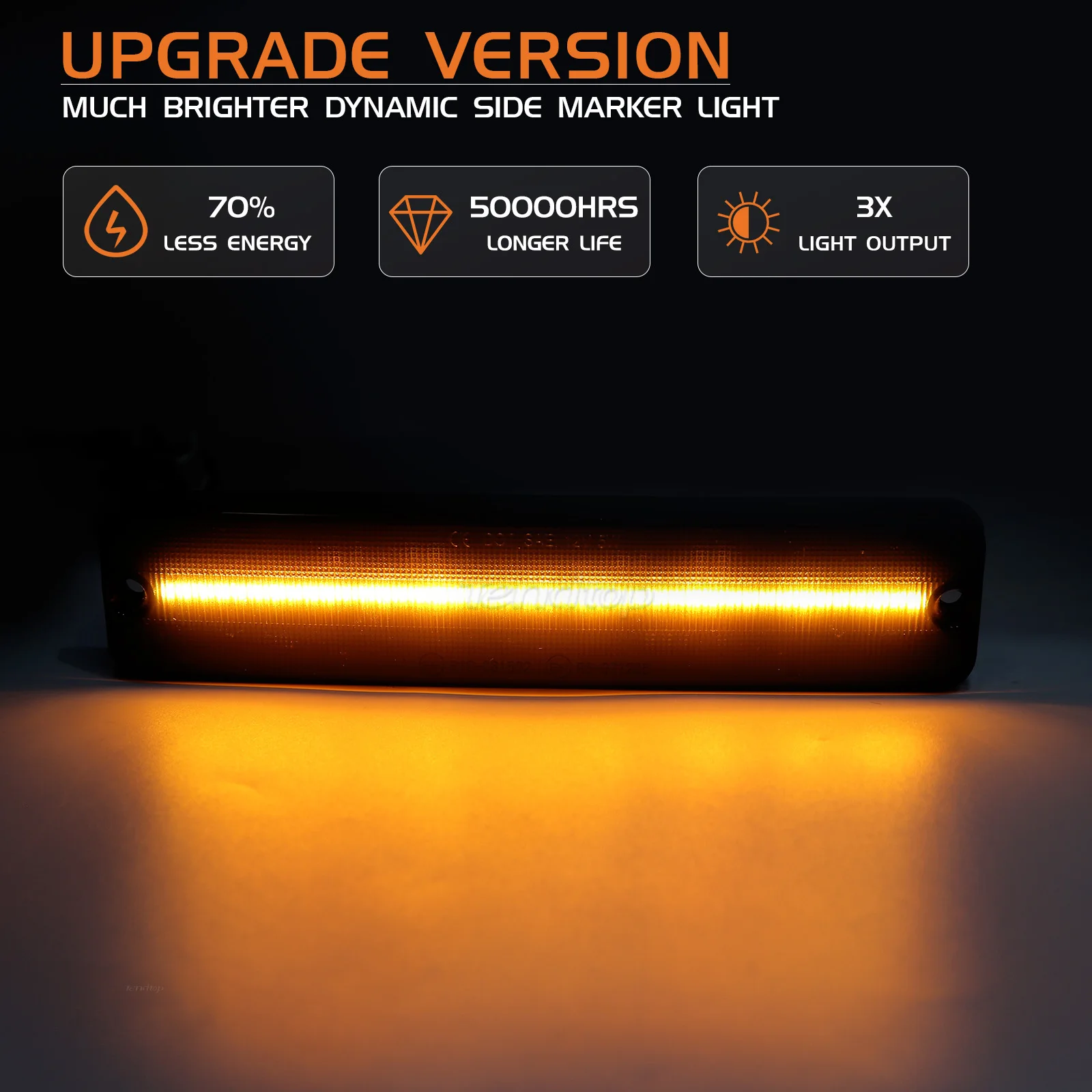 Luz LED ahumada de guardabarros delantera Jeep Wrangler YJ 87-95 - imagen 3