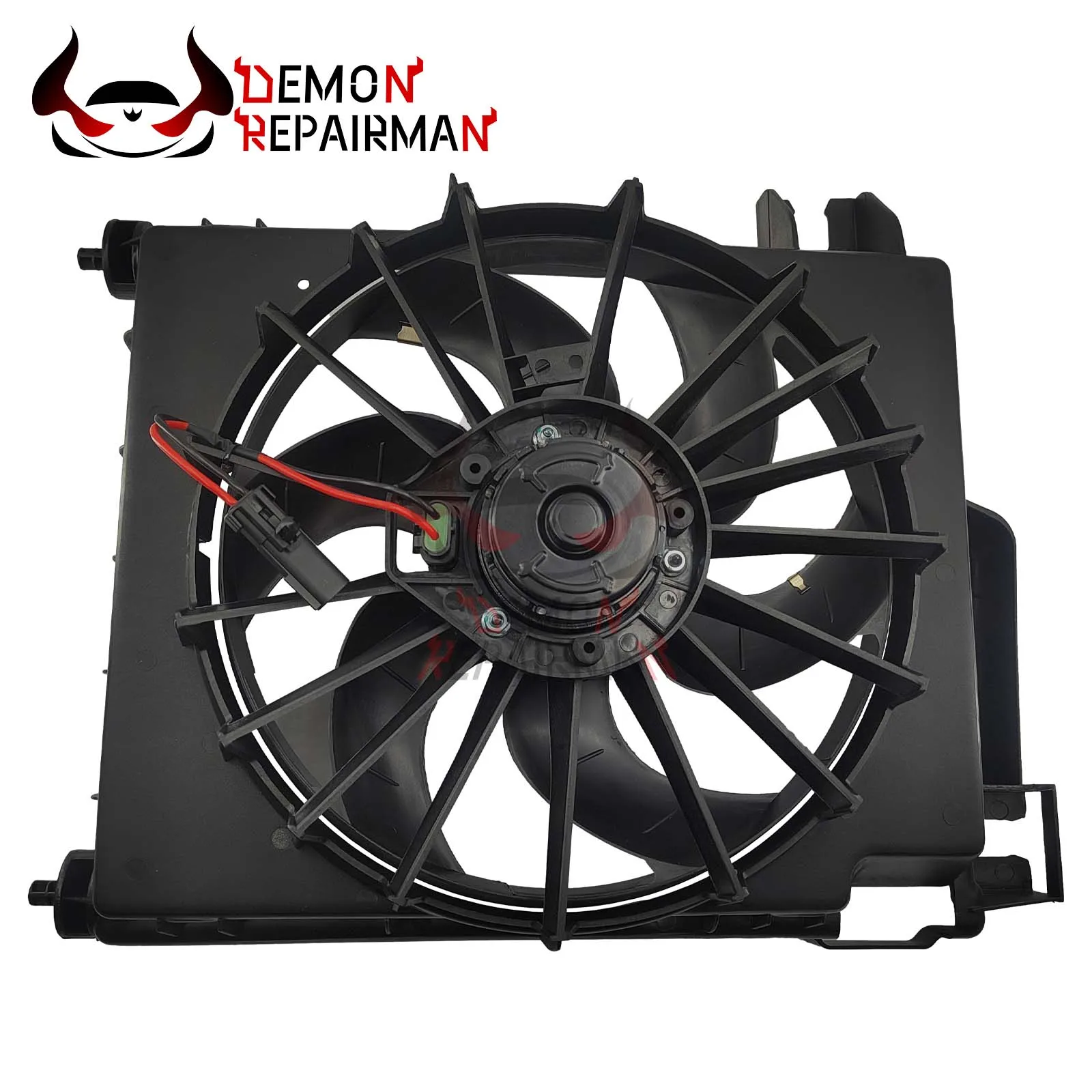Vista del conjunto de ventilador de radiador