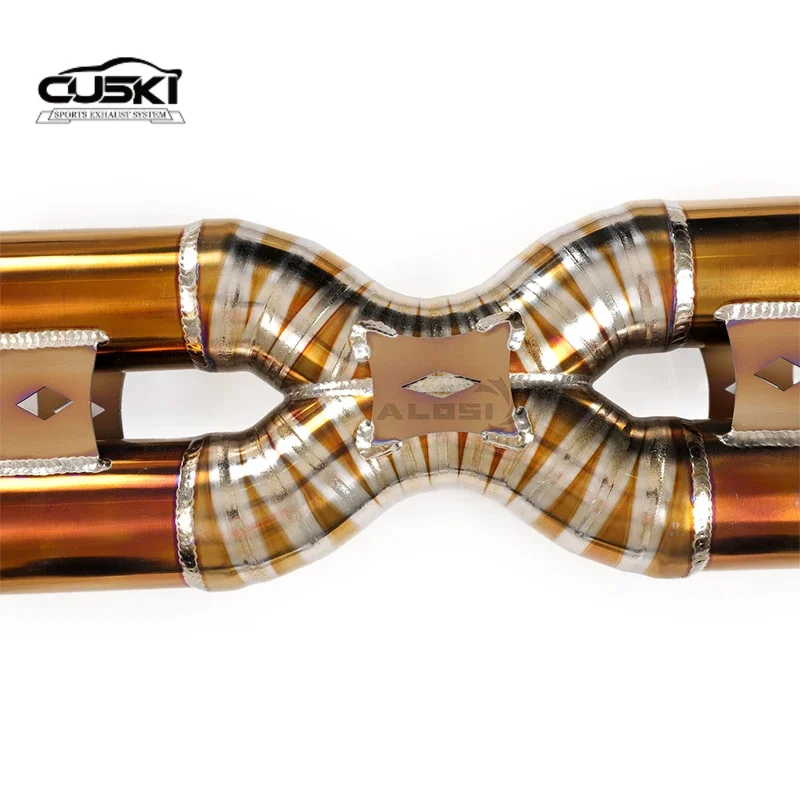 Estilo trasero de gato con escape de tubo medio de tubo X adecuado para Ferrari F12 berlinetta/TDF 6,3 V12 2013-2017 escape de aleación de titanio - imagen 3