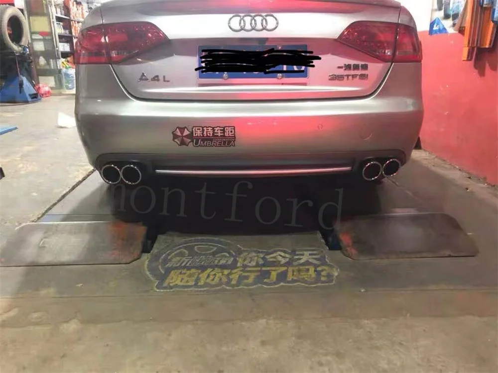 Difusor de labio de parachoques trasero PP, tubo de escape para Audi A4, B8, B8.5, parachoques estándar/Sline, estilo S4, 2009-2016 - imagen 5