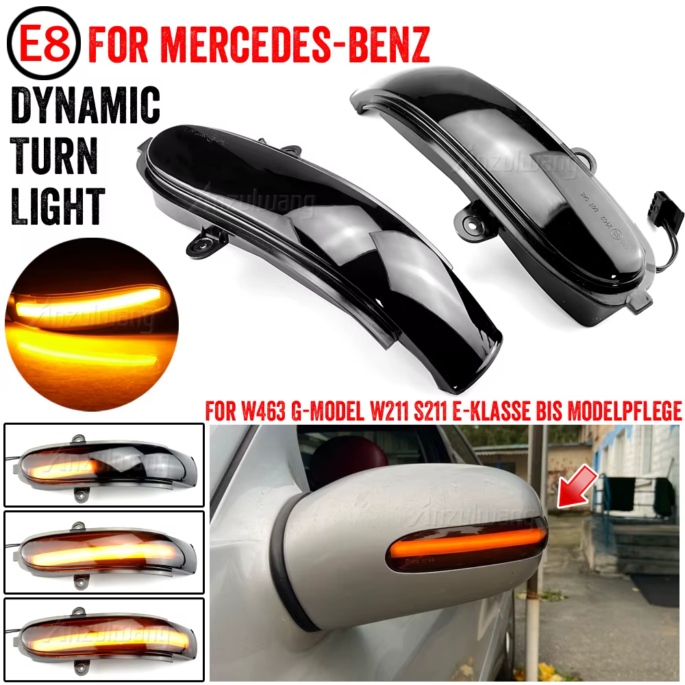 Intermitente LED dinámico de retrovisor Mercedes-Benz W211/S211 y W463