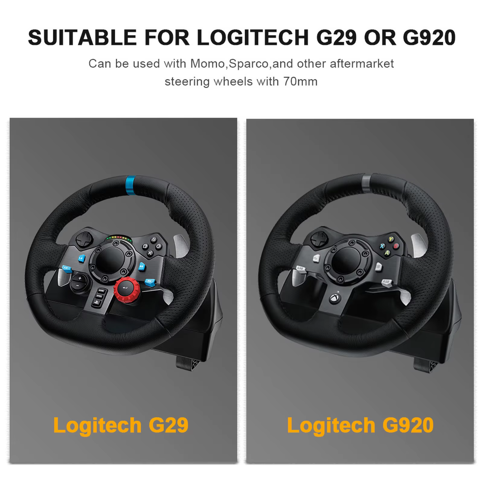 Placa adaptadora de volante 70 mm para Logitech G29 G920 G923, PCD 13" - imagen 4