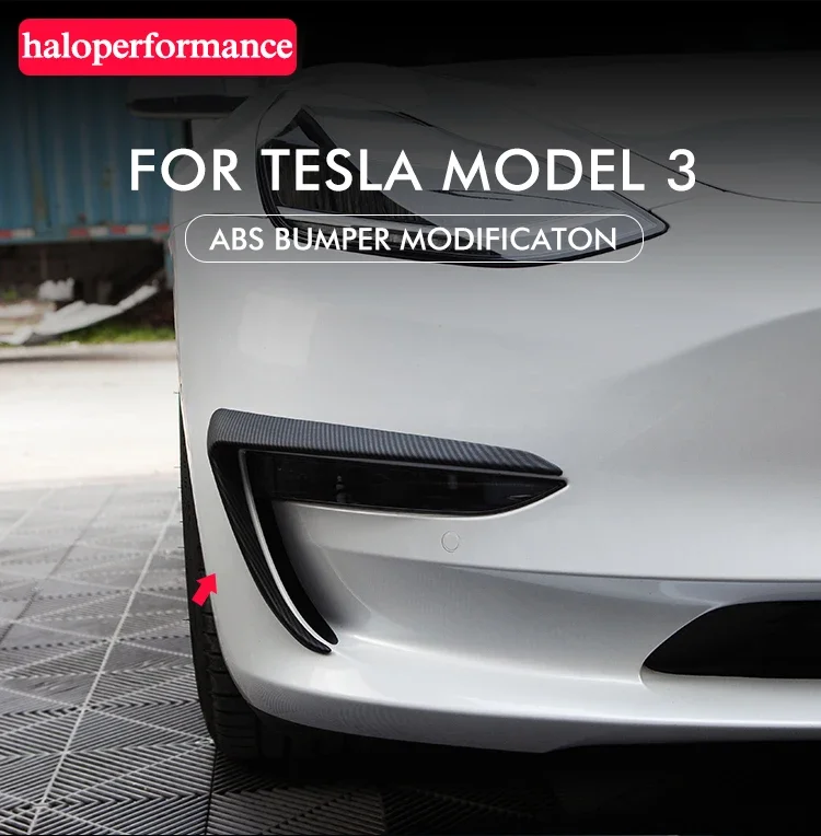 Adhesivos fibra carbono parachoques delantero Tesla Model 3 2017-19 - imagen 5