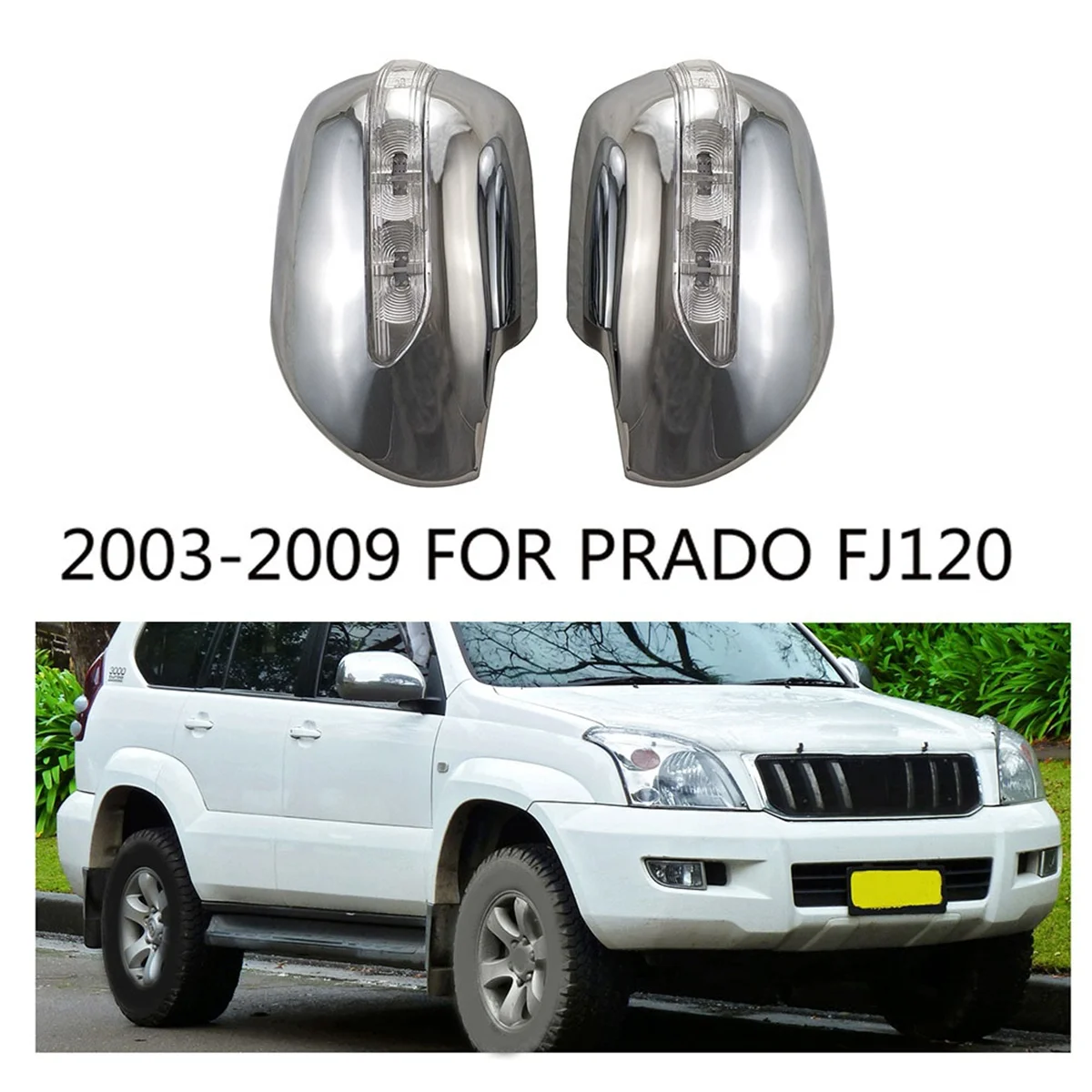 Cubierta espejo LED cromada Toyota Prado/4Runner - imagen 3