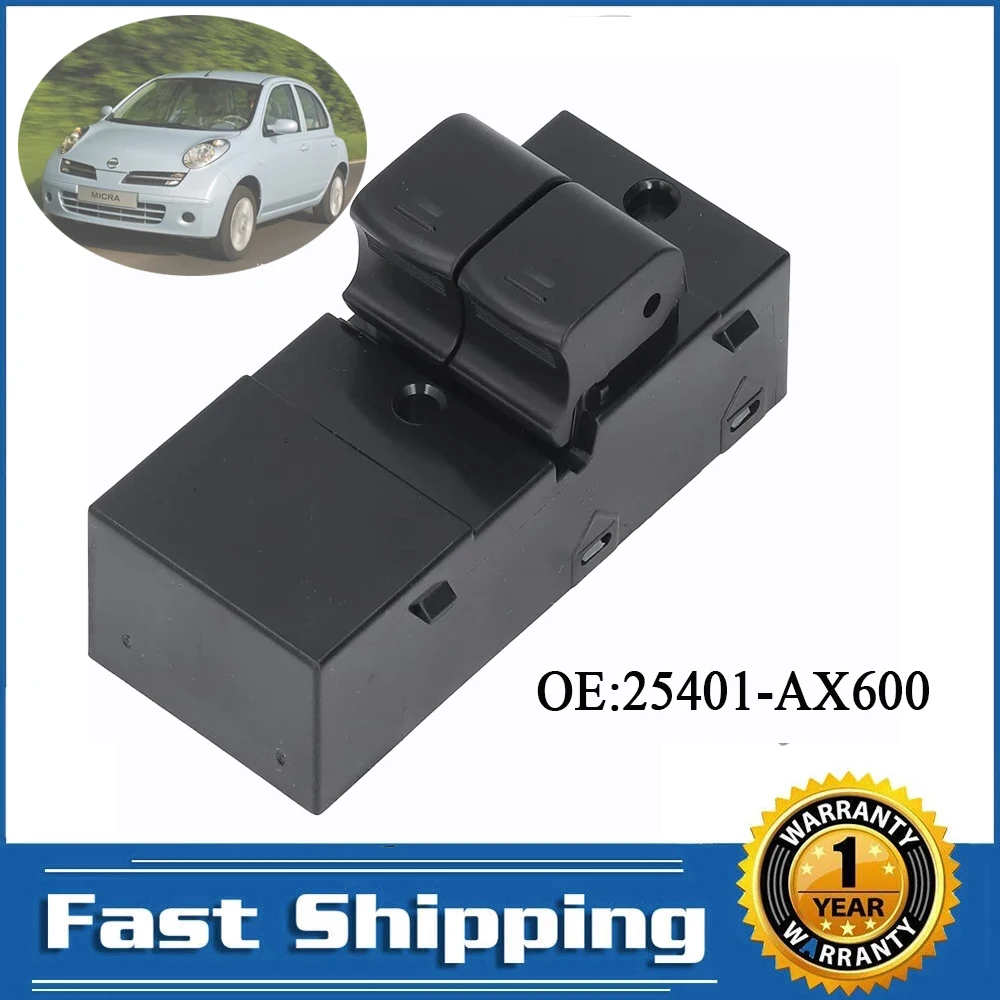 25401-AX600 Botón elevalunas conductor Nissan Micra K12 2002-2010