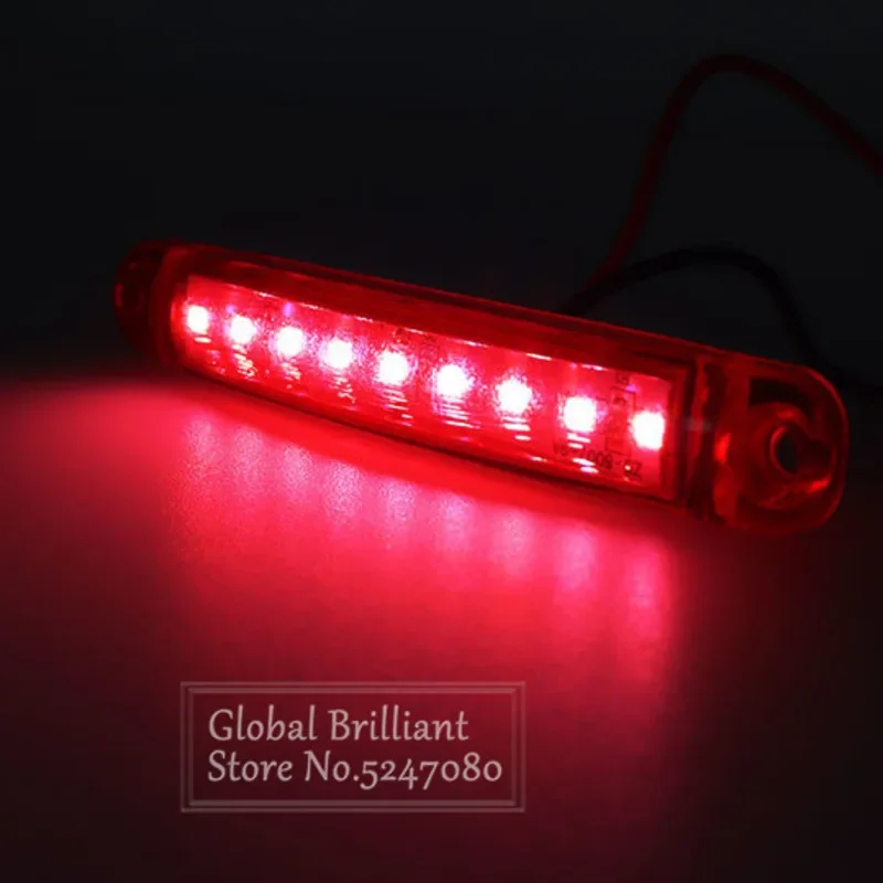 2 uds rojo 9LED autobús camión remolque camión 24V luces LED luz de posición lateral luz LED impermeable indicador trasero luz de estacionamiento - imagen 2