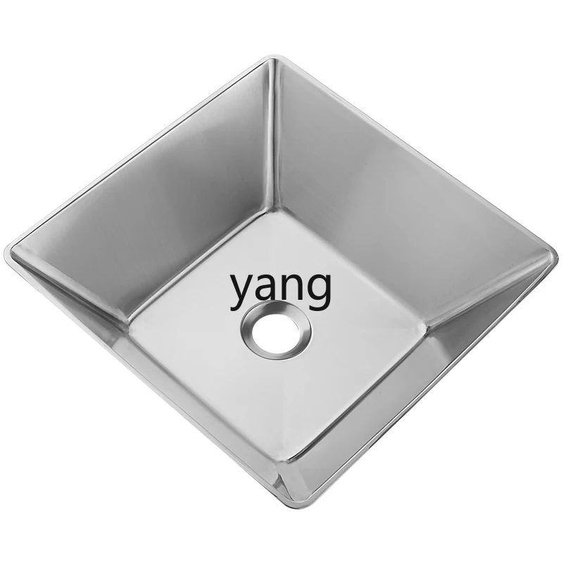 CX lavabo de mesa de acero inoxidable cuadrado para baño pequeño - imagen 2