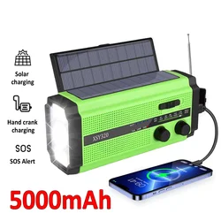 Radio solar WOOPKER FM emergencia con linterna y función SOS impermeable