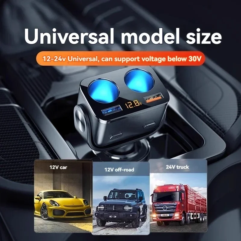 Cargador USB 40W carga rápida para coche – Enchufe mechero - imagen 4