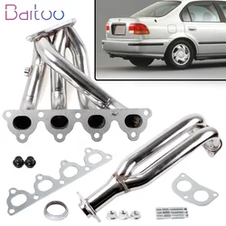 Colector de escape BARTOO alto flujo acero inoxidable Honda Civic 88-00 EG EF EK