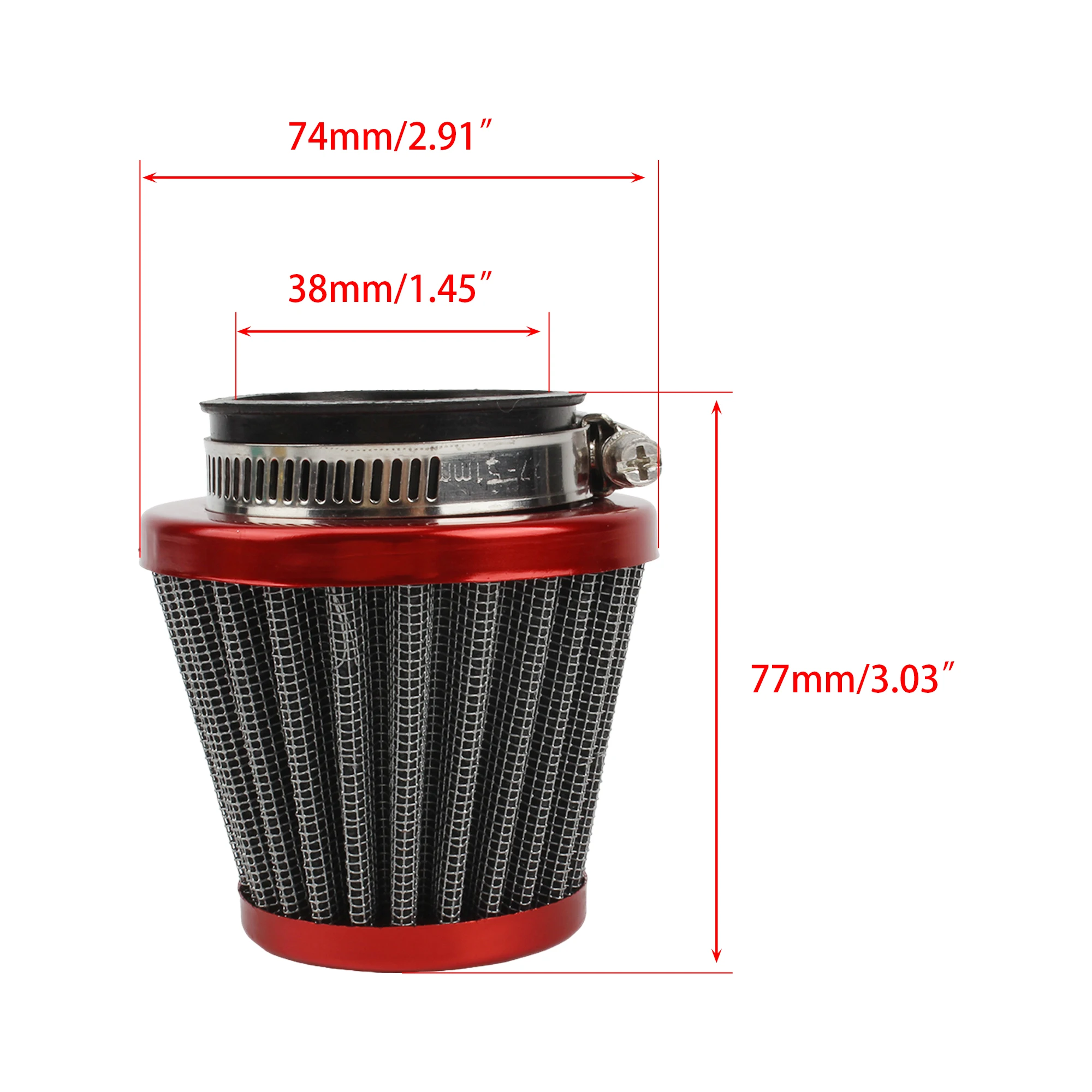 Filtro de aire 38mm universal para Moto ATV Pit Bike - imagen 2