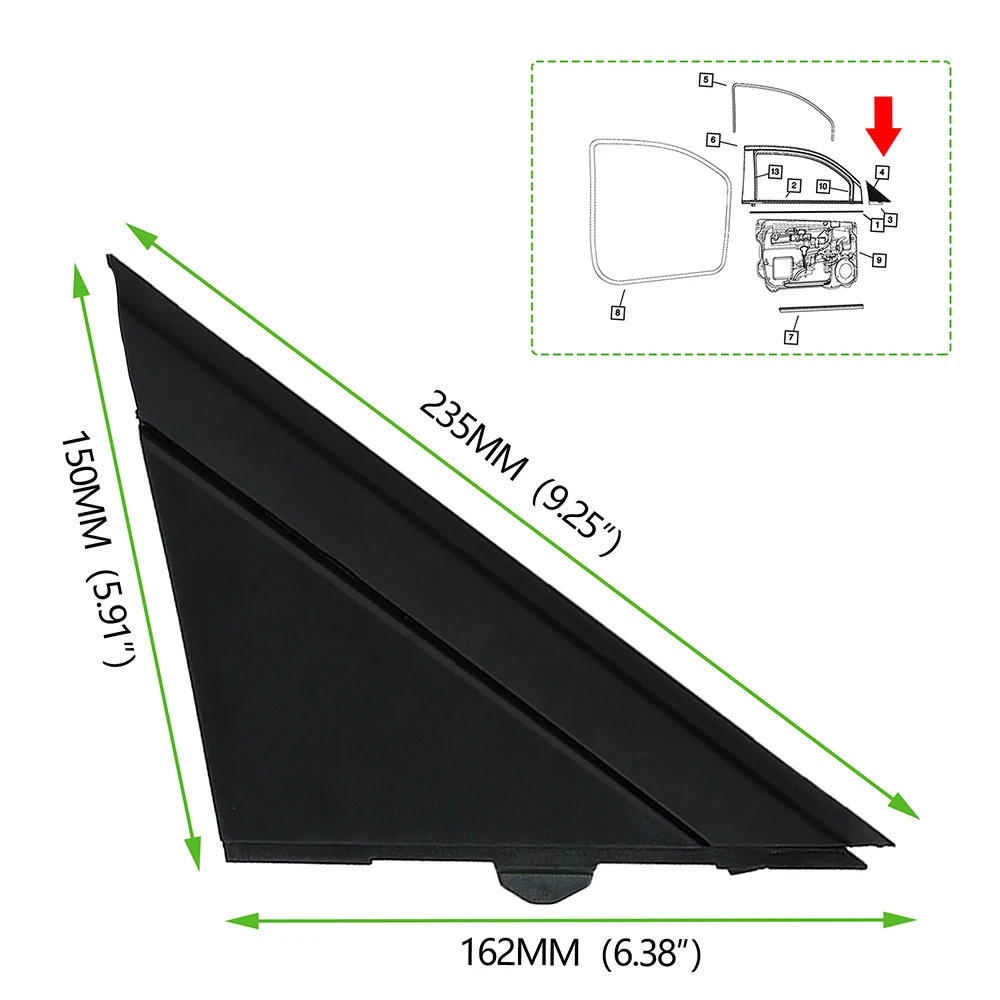 Cubierta triangular de retrovisor Fiat 500 2012-2019 negro mate - imagen 4