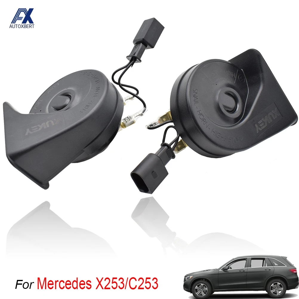 2 unids/set 12V 110-125db bocina de caracol bocina de coche resistente al agua fuerte 410/510Hz bocina automática de doble tono para Mercedes Benz Clase GLC 2015-2020