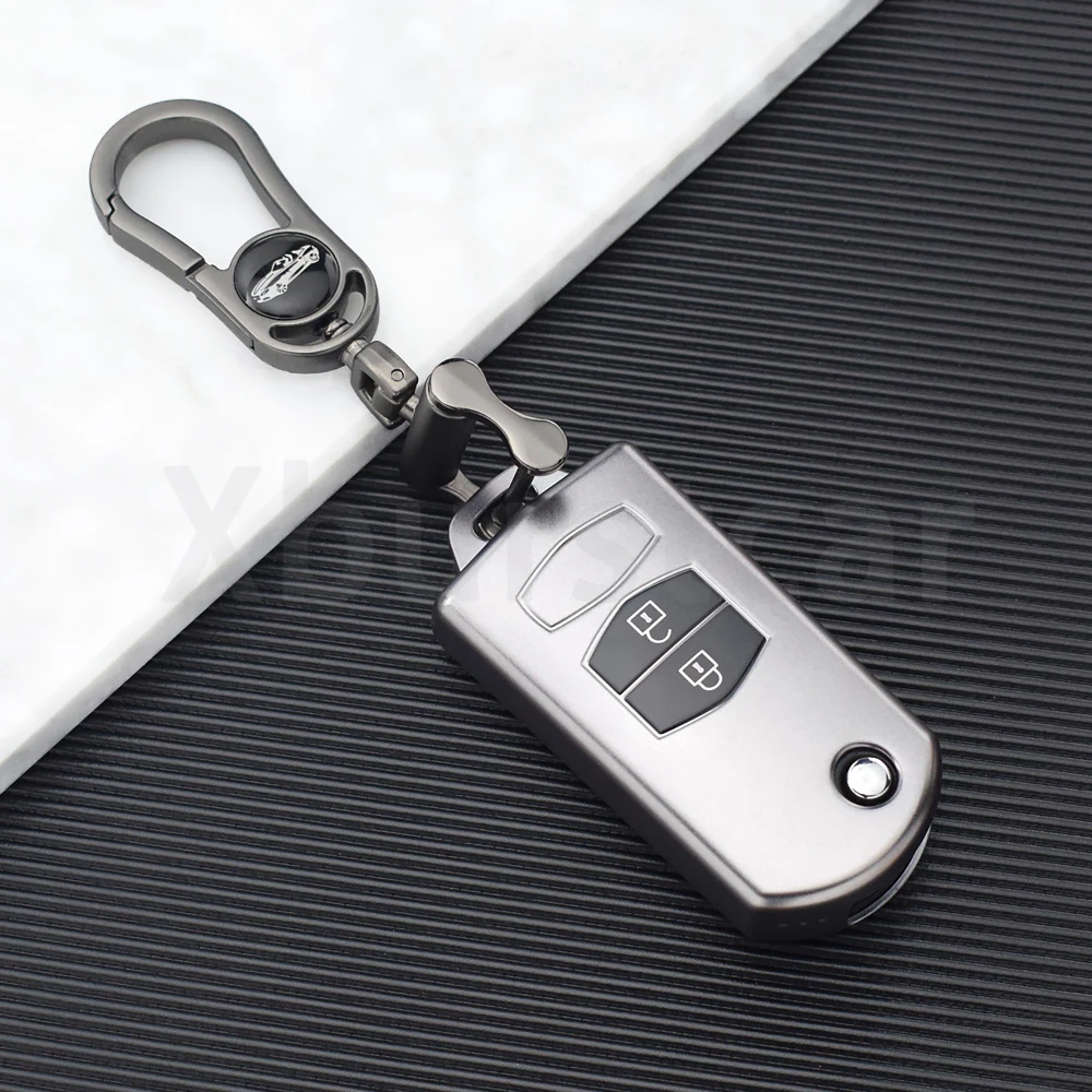 2 3 botones pistola carcasa gris Fob TPU funda para llave con tapa de coche para Mazda 2 3 5 6 8 MX5 MX-5 M6 RX8 RX-8 CX7 CX-7 CX5 CX-5 CX9 CX-9 - imagen 4
