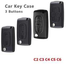 Funda plegable para llave Peugeot 207/307 y Citroën C2/C3, 3 botones