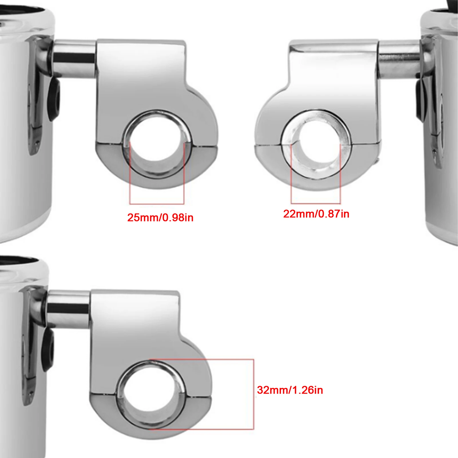 Portavasos universal cromado para manillar de moto y ATV 22-32 mm - imagen 4
