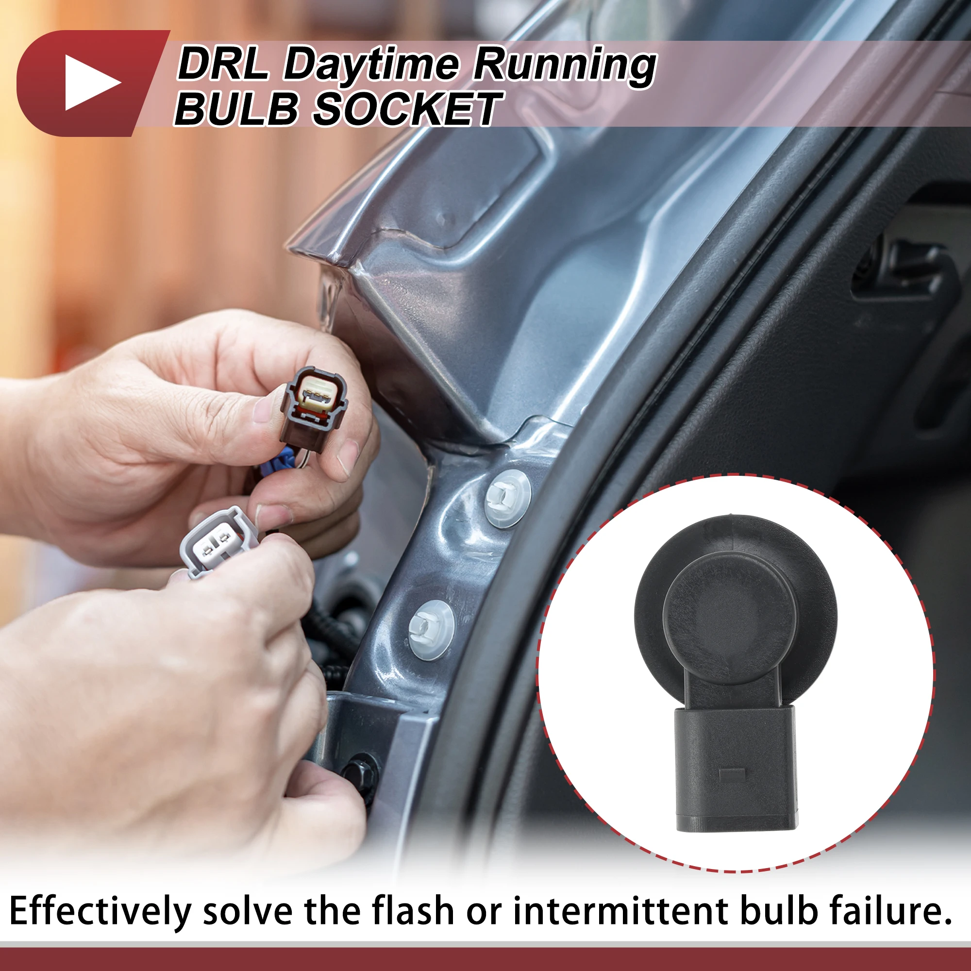 X Autohaux 1 pieza DRL toma de luz de circulación diurna para Skoda Octavia 2009-2013 No.1Z0941669 conector de bombilla de 2 pines - imagen 2