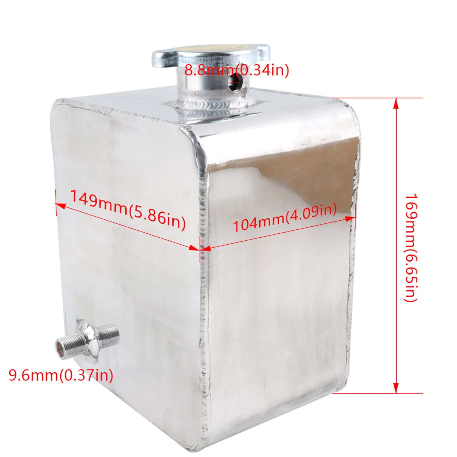 Tanque recuperación refrigerante universal aluminio 2.5L - imagen 3