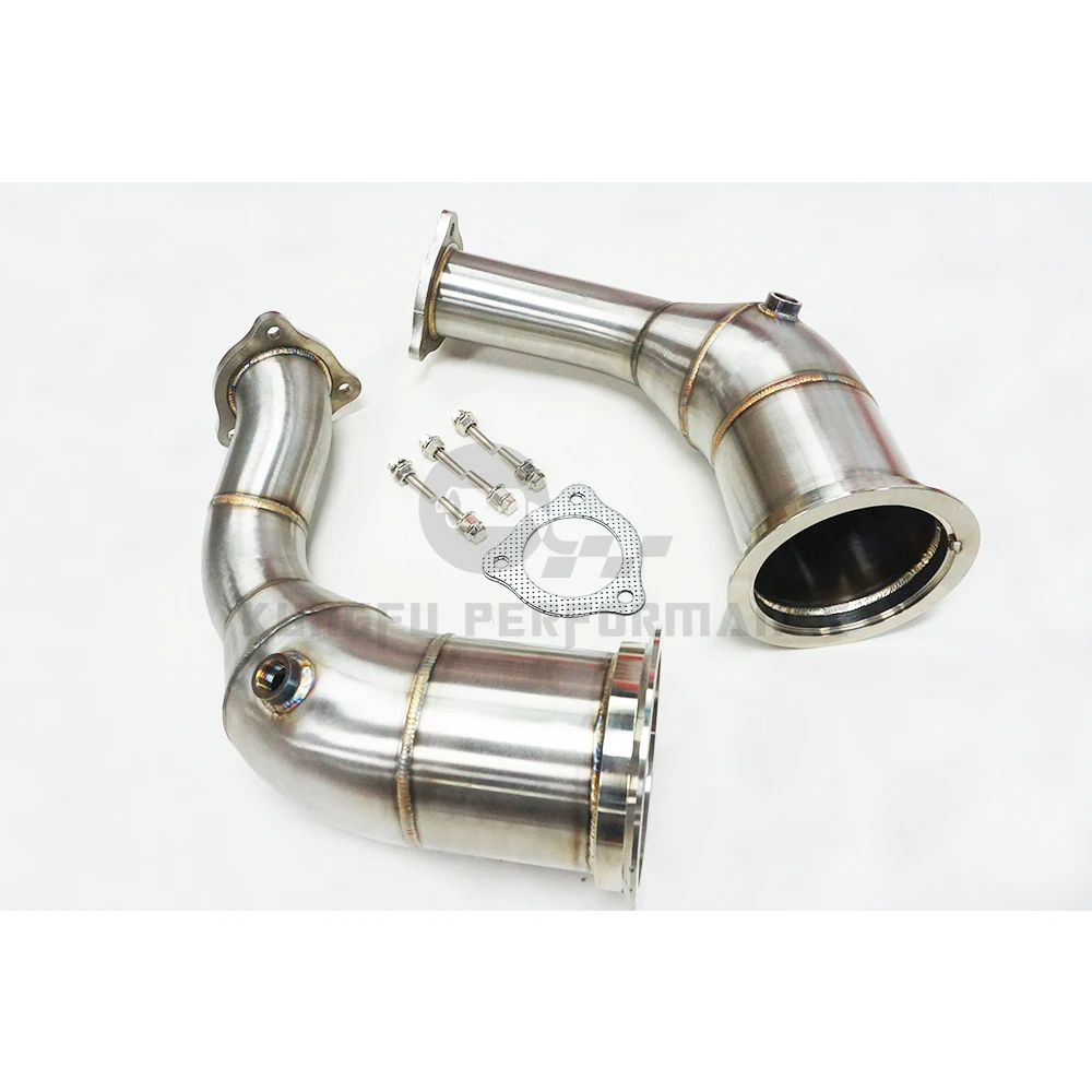 KUNGFU RENDIMIENTO SS304 Decat Escape RS4 Downpipe para Audi RS5 B9 2.9T 2018+