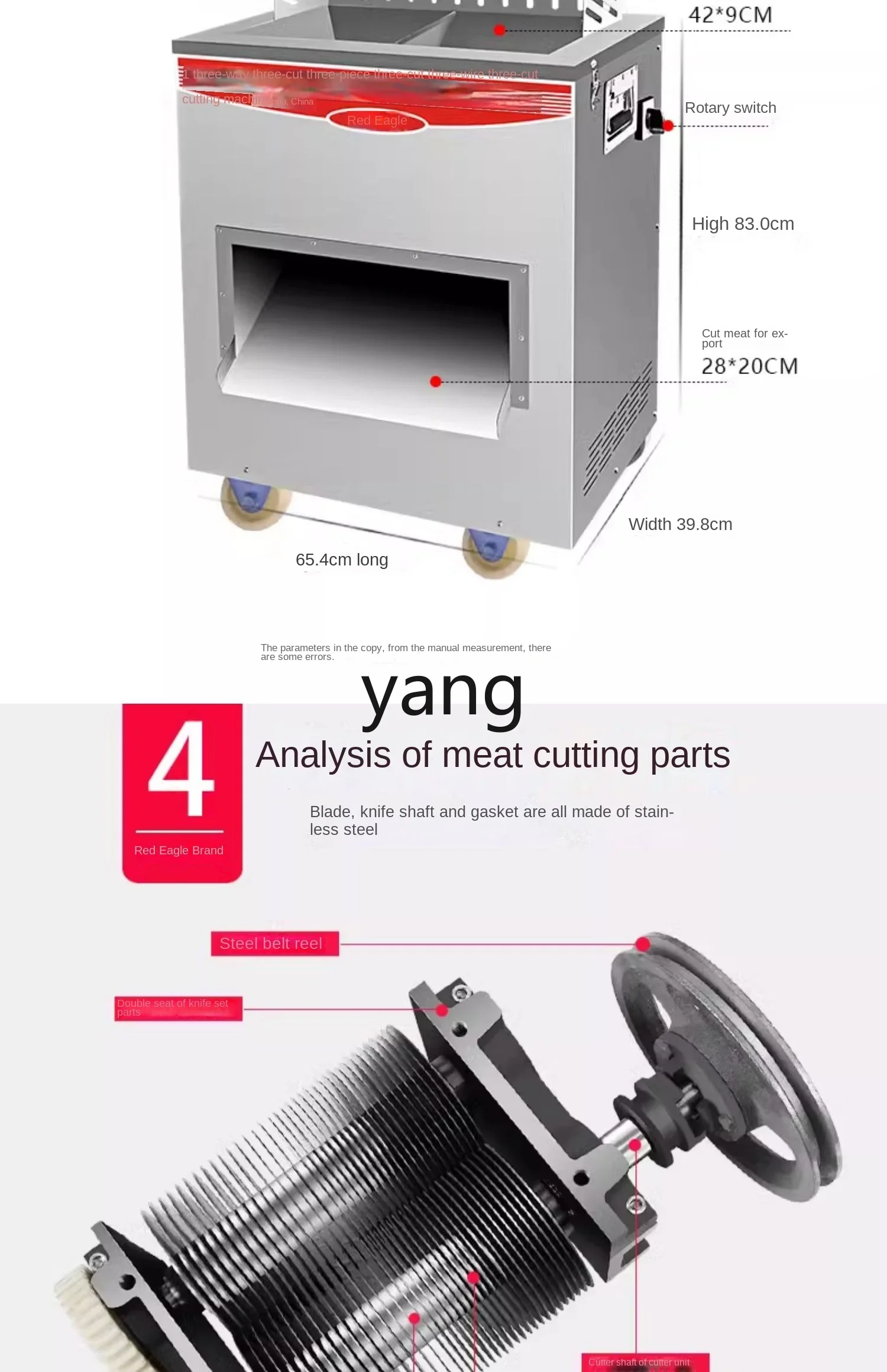 Máquina cortadora y rebanadora de carne de acero inoxidable comercial grande de lmm - imagen 5