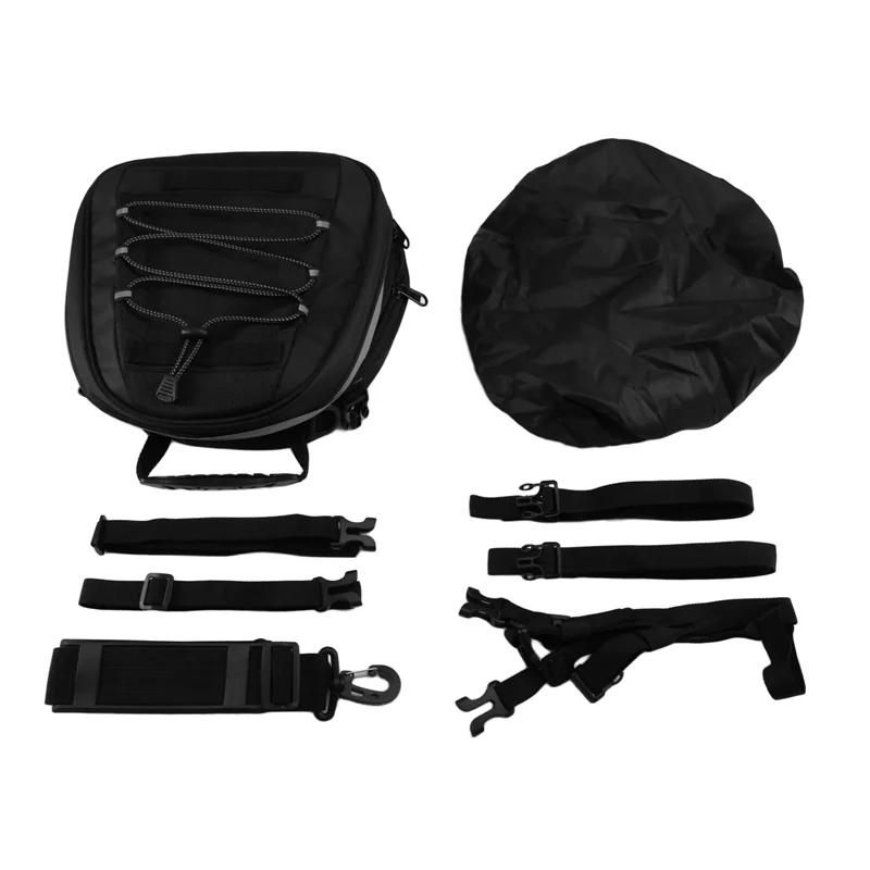 Bolsa trasera universal para moto con correas y cubierta antilluvia - imagen 3