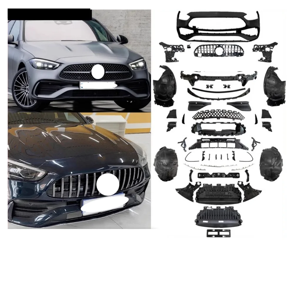 Máscara de parrilla de parachoques delantero para mercedes-benz Clase C W206 estilo deportivo 2022-23 actualización nuevo estilo accesorios para automóviles - imagen 2