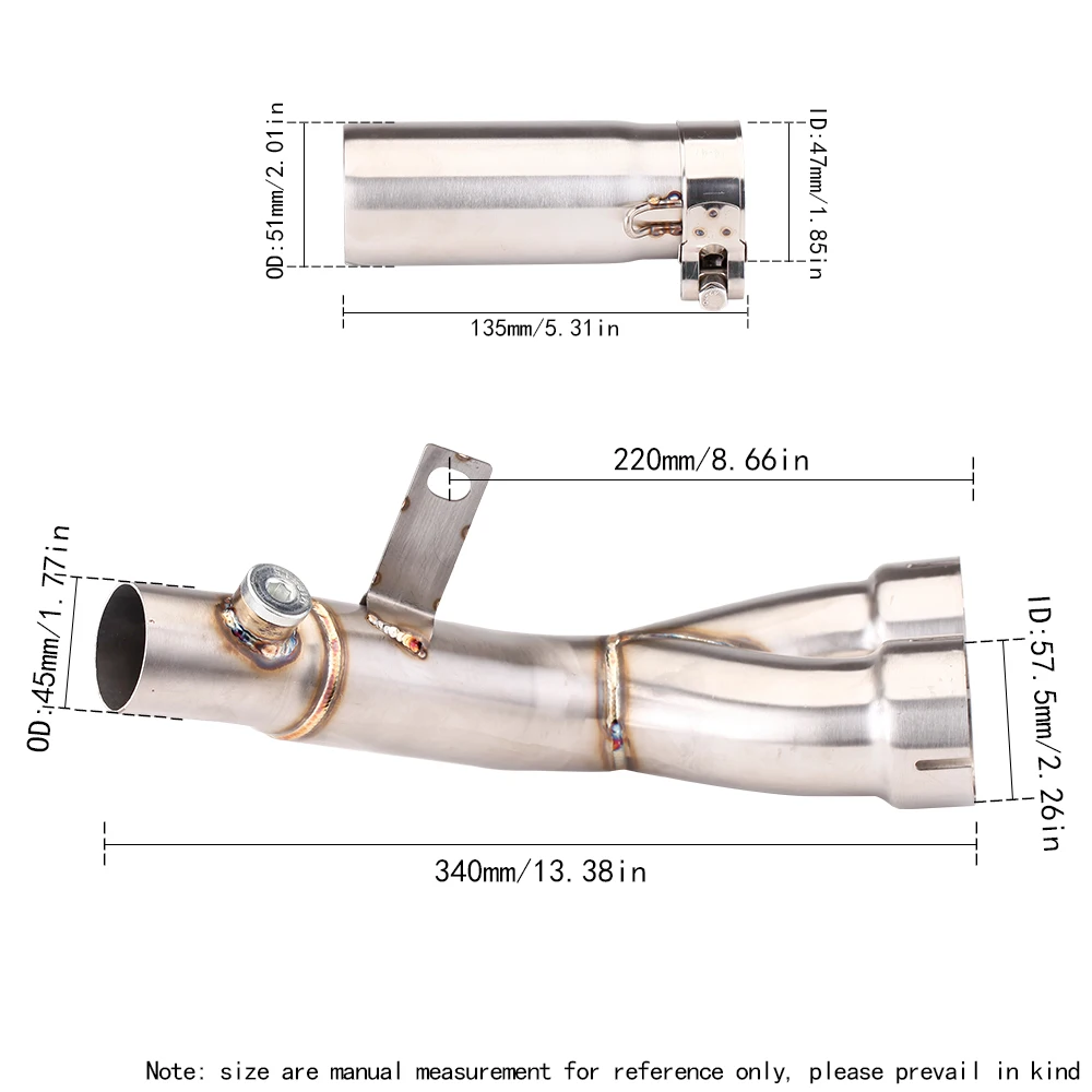 Para YAMAHA YZF R6 2006-2025 sistema de Escape de motocicleta adaptador de aleación de titanio inoxidable modificado Kit de Escape de carreras de tubo medio - imagen 2